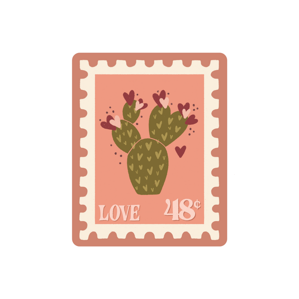Prickly Pear Stamp Mini Vinyl Sticker