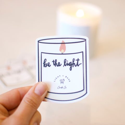 Be the Light Candle Shaped Sticker