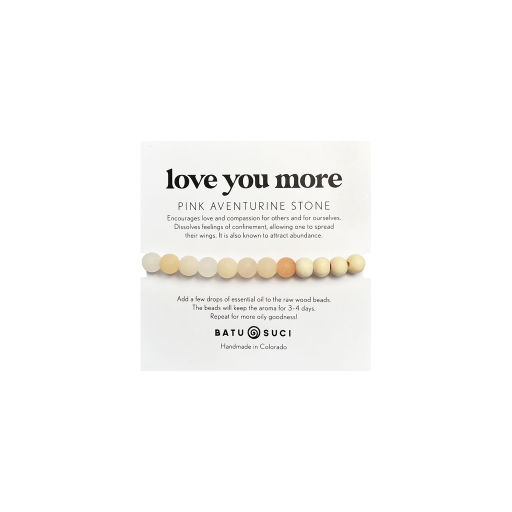 Love you More Diffuser Bracelet  |  Pink Aventirune Aromatherapy Bracelet