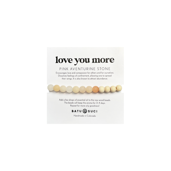 Love you More Diffuser Bracelet  |  Pink Aventirune Aromatherapy Bracelet