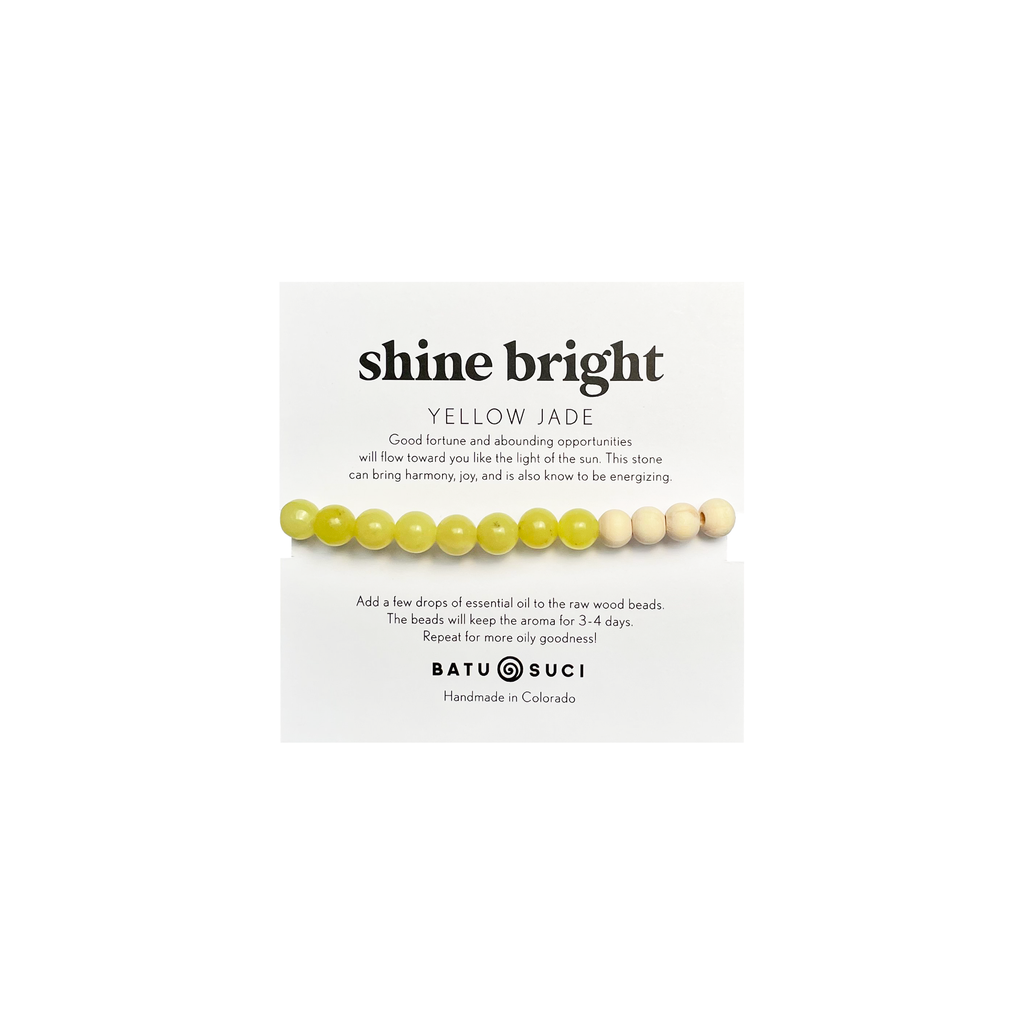 Shine Bright Diffuser Bracelet  |  Yellow Jade Aromatherapy Bracelet