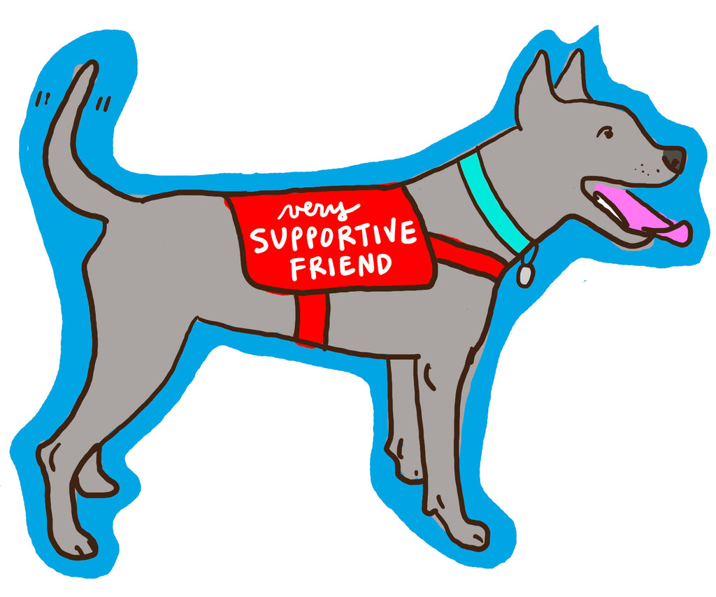 Supportive Friend Dog Sticker