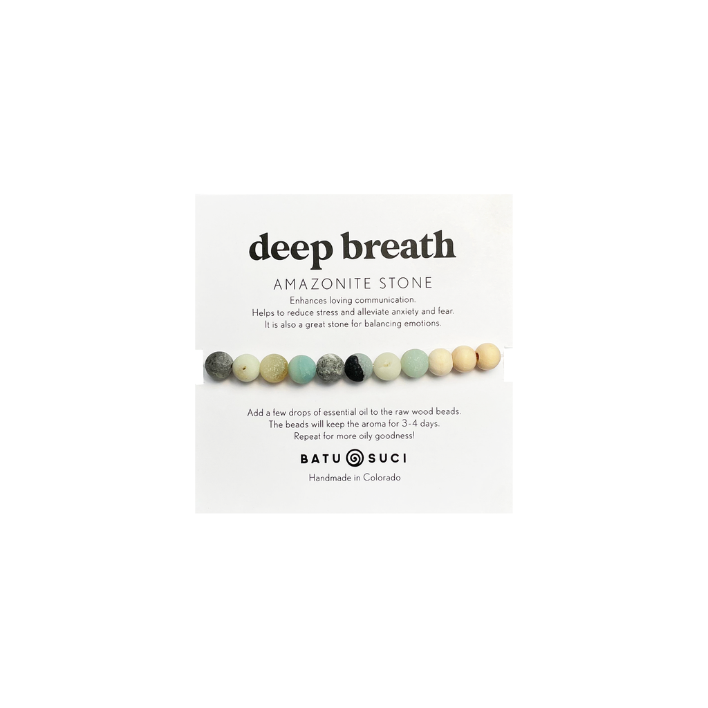 Deep Breath Diffuser Bracelet  |  Amazonite + Aromatherapy