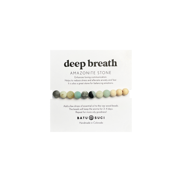 Deep Breath Diffuser Bracelet  |  Amazonite + Aromatherapy