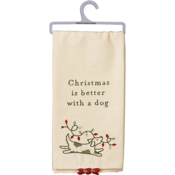 Christmas Is Better With A Dog Kitchen Towel
