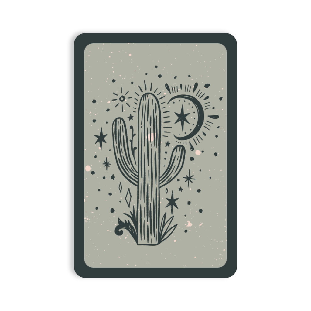 Cactus Saguaro Night Desert Vibes Vinyl Sticker