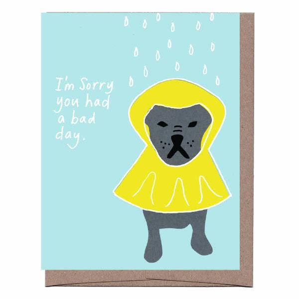 Dog Raincoat Sympathy Greeting Card