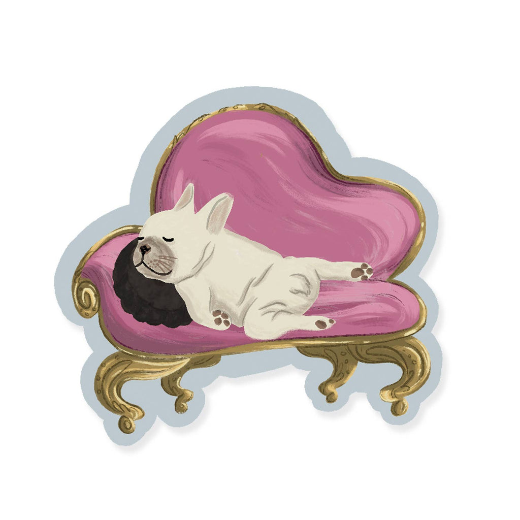 Snoozing Frenchie Sticker