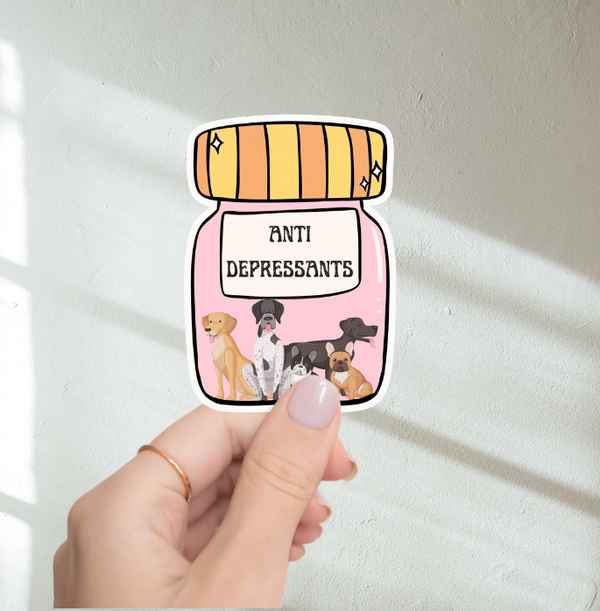 Antidepressants Dog Sticker