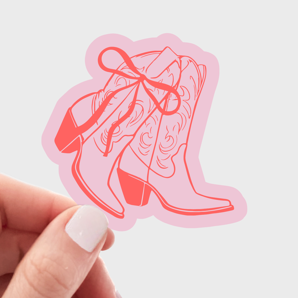Pink Coquette Boots Sticker
