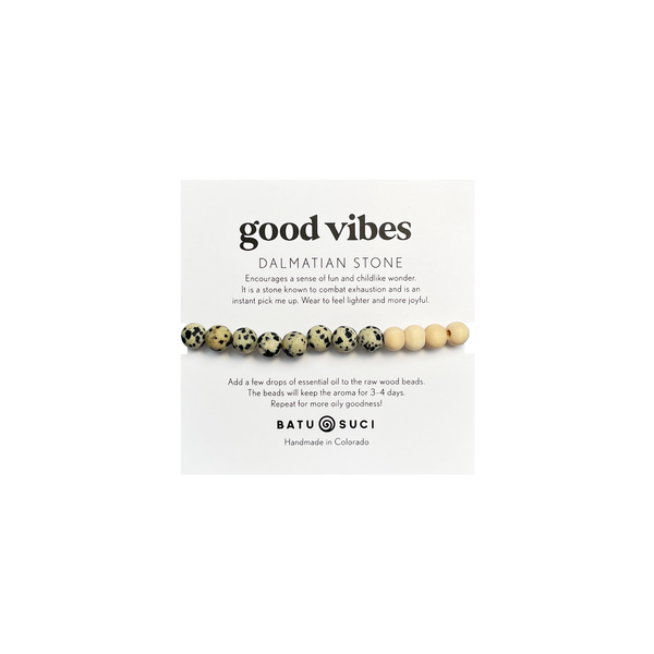 Good Vibes Diffuser Bracelet  |  Dalmatian Jasper Aromatherapy Bracelet