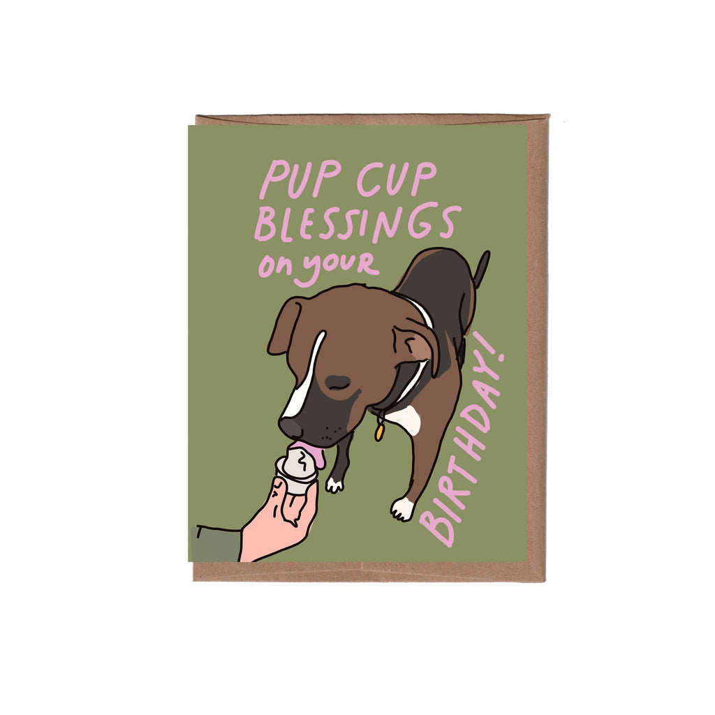 Pup Cup Birthday Greeting Card