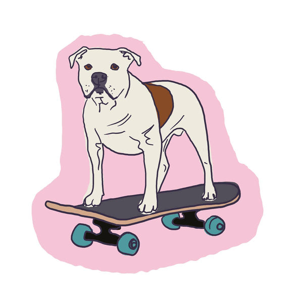 Dog on Skateboard Sticker