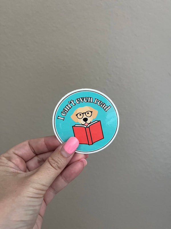Yellow Lab Can't Even Read Sticker