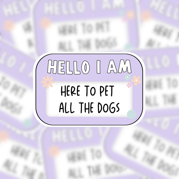 Name Tag Dog Sticker