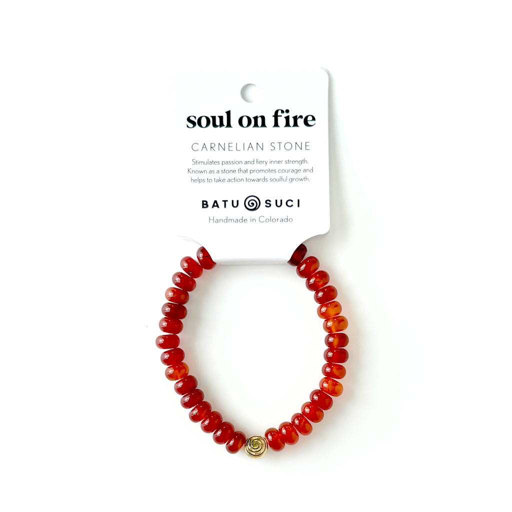 Soul on Fire Rondelle Bracelet  |  Carnelian Gemstone Bracelet