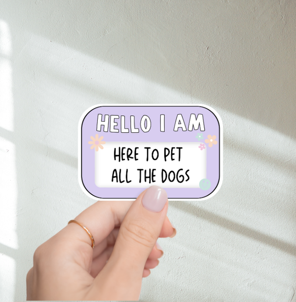 Name Tag Dog Sticker
