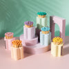Pastel Flower Vessel with Colorful Matchsticks: Pink