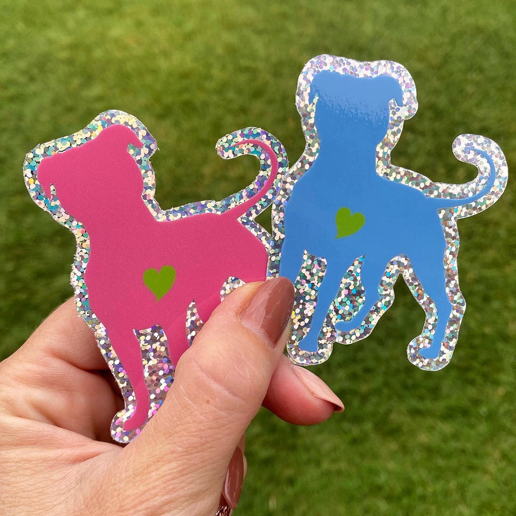 Glitter Pittie Vinyl Sticker