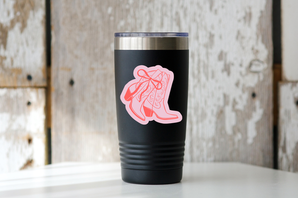 Pink Coquette Boots Sticker