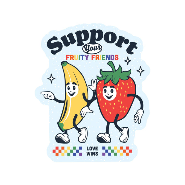 Fruity Friends LGBTQ+ Ally Pride High Quality Vinyl Sticker