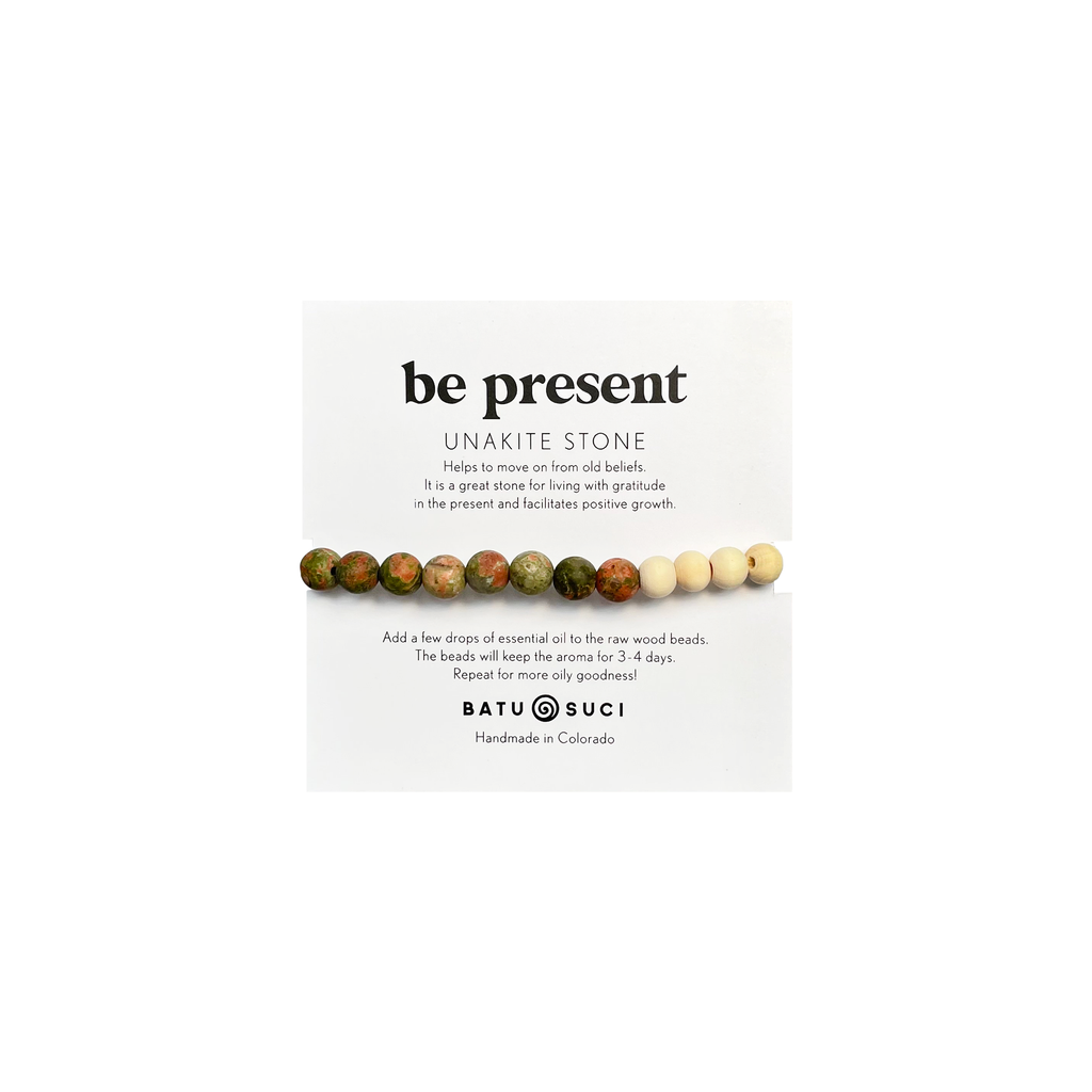Be Present Diffuser Bracelet  |  Unakite Aromatherapy