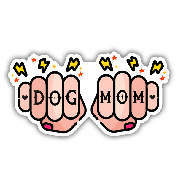 Tattoo Dog Mom Knuckles Vinyl Sticker  
