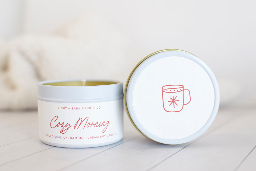 Cozy Morning | Spiced Chai, Cardamom + Cream Tin Candle