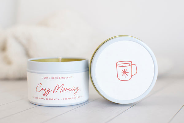 Cozy Morning | Spiced Chai, Cardamom + Cream Tin Candle