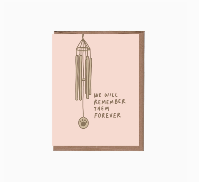 Wind Chime Pet Sympathy Greeting Card