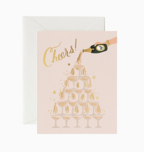 Champagne Tower Cheers Greeting Card