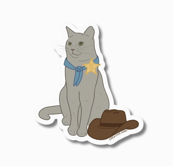 Sheriff Cat Vinyl Sticker