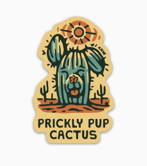 Prickly Pup Cactus Vinyl Sticker