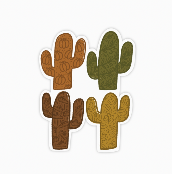 Fall Cactus Quartet Vinyl Sticker