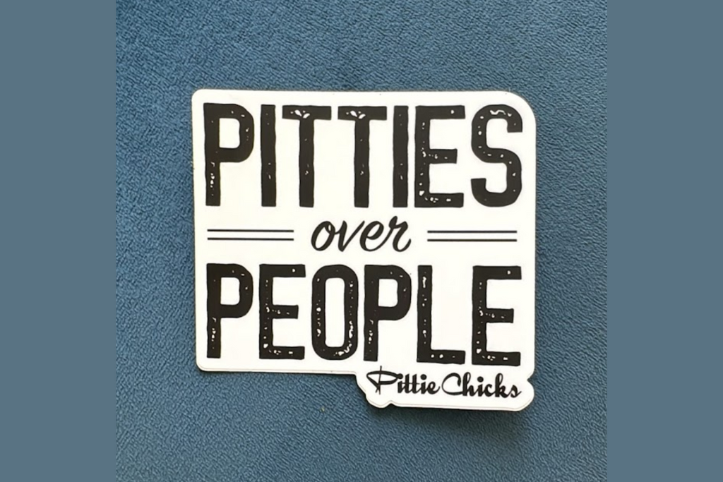 Pitties over People Sticker