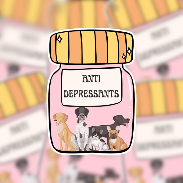 Antidepressants Dog Sticker