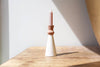 White and Terracotta Candlestick Holder