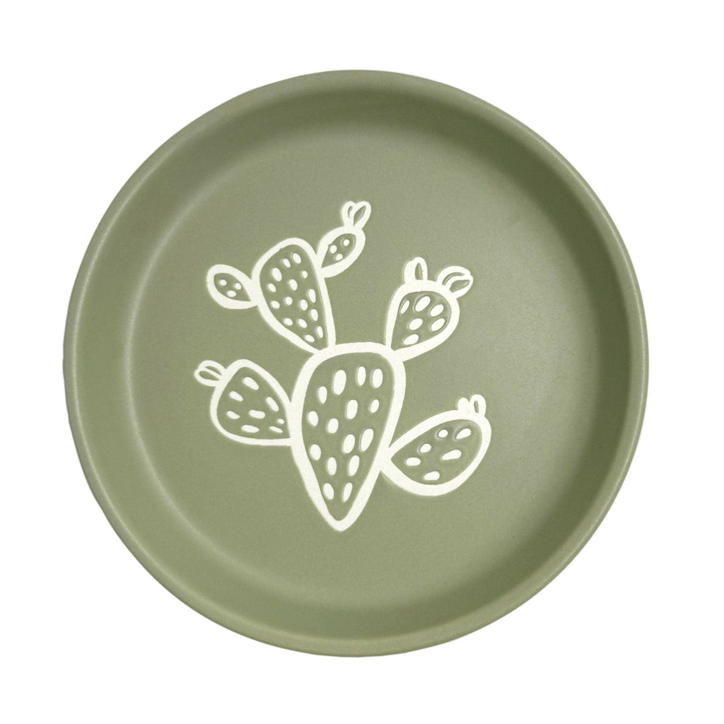 Prickly Pear Cactus Mini Pet Bowl or Coaster
