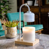 Candle Warmer Lamp - White + Wood