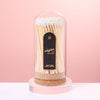 Corked Glass Dome with White Matches – Home Decor: White with Gold Foil