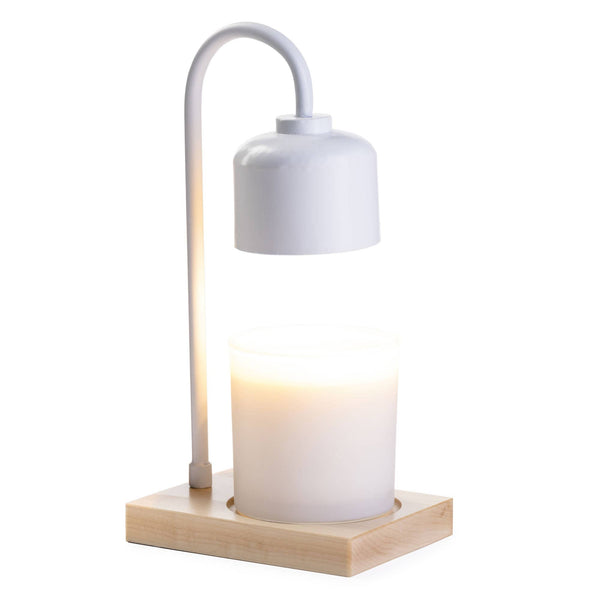 Candle Warmer Lamp - White + Wood