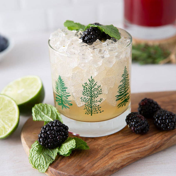 Trees Rocks Glass | Whiskey Glass | Barware