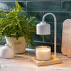 Candle Warmer Lamp - White + Wood