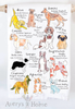 Watercolor Zodiac Dog Signs Kitchen Towel