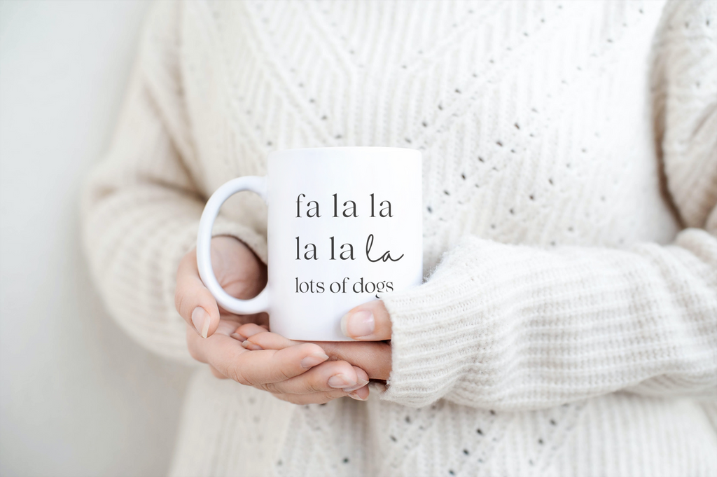 Fa La La Ceramic Dog Mug