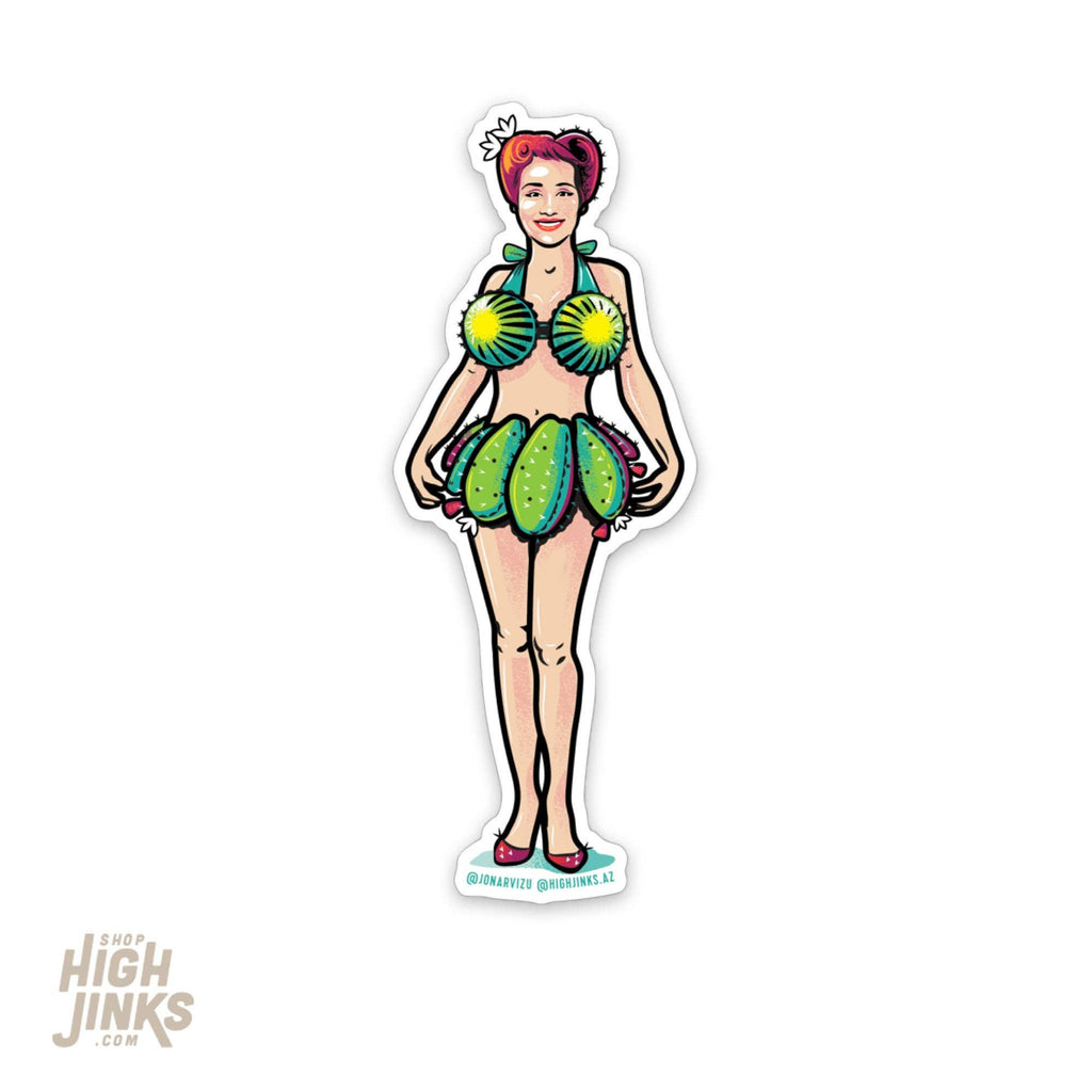 Vintage Cactus Gal Vinyl Sticker