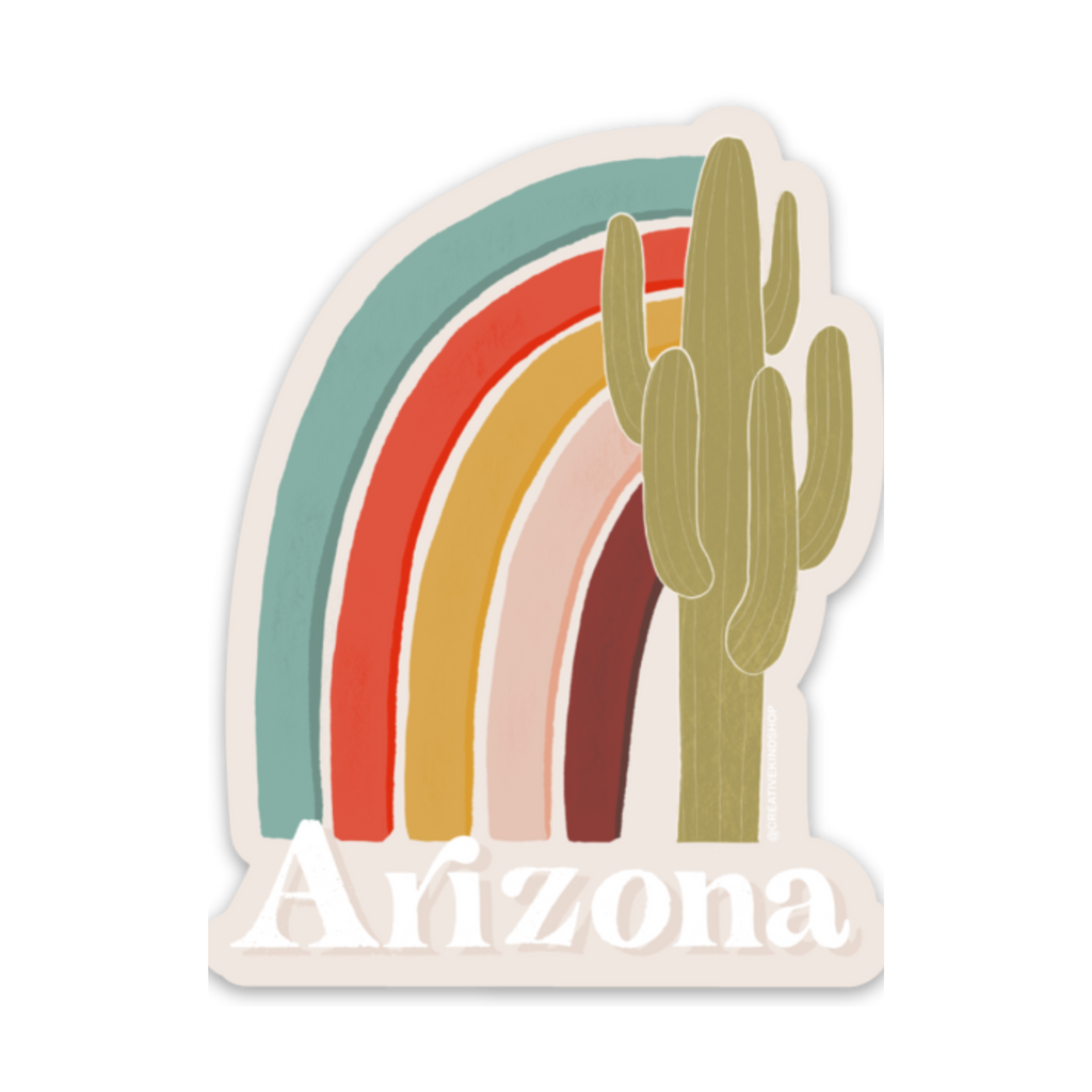 Arizona Saguaro Rainbow Vinyl Sticker