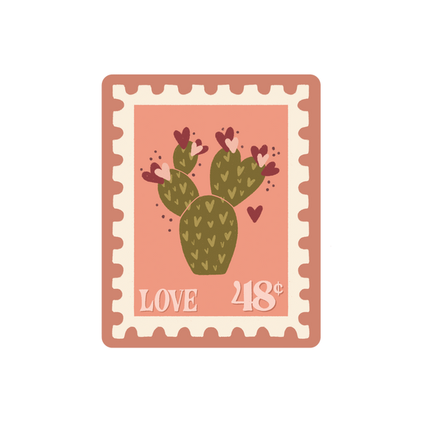 Prickly Pear Stamp Mini Vinyl Sticker