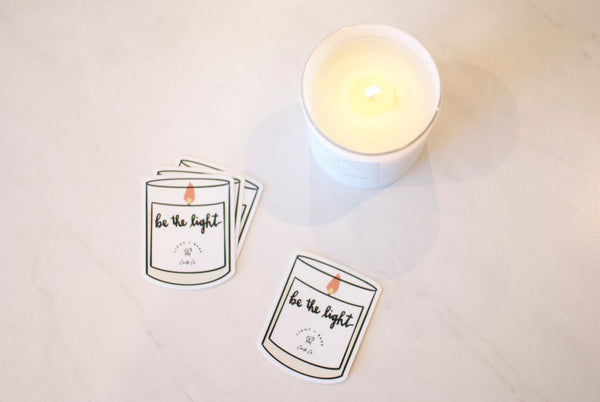 "Be the Light" Candle Sticker